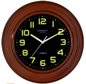 Scientific Lumibrite Wooden Wall Clock SD414NG சயின்டிஃபிக் லுமிபிரைட் மர சுவர் கடிகாரம் SD414NG