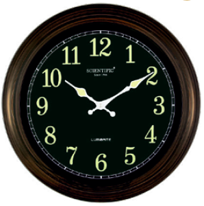 Scientific  Lumibrite Wooden Wall Clock SD3399NG சயின்டிஃபிக் லுமிபிரைட் மர சுவர் கடிகாரம் SD3399NG
