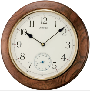 Seiko Oak Wood Wall clock with subsecond hand QXA432B சீகோ ஓக் மர துணை வினாடியுடன் கூடிய சுவர் கடிகாரம் QXA432B