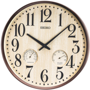 Seiko Contemporary with Hygrometer and Thermometer  Wall Clock QXA783B சீகோ சமகால ஹைக்ரோமீட்டர் மற்றும் தெர்மோமீட்டர் உடன் சுவர் கடிகாரம் QXA783B