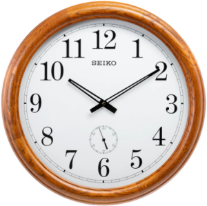 Seiko Oak Wood with subsecond hand For Living Room Wall Clock QXA155B சீகோ ஓக் மர துணை வினாடியுடன் கூடிய லிவிங் ரூம் சுவர் கடிகாரம் QXA155B