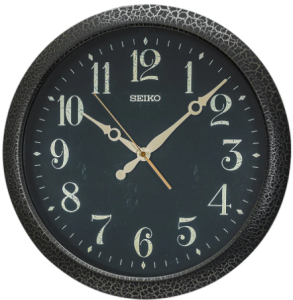 Seiko Black Contemporary Decor Wall Clock QXA815K சீகோ கருப்பு சமகால அலங்கார சுவர் கடிகாரம் QXA815K