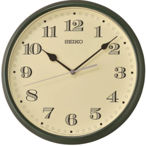 Seiko Elegant Dark Green Round Analog Wall Clock QXA796M சீகோ எலிகண்ட் அடர் பச்சை வட்ட அனலாக் சுவர் கடிகாரம் QXA796M
