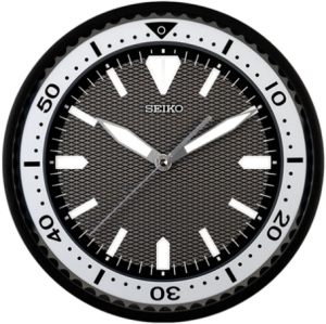 Seiko Black-White Textured Dial Wall Clock QXA791T  சீகோ கருப்பு-வெள்ளை டெக்ஸ்ச்சர்டு டயல் சுவர் கடிகாரம் QXA791T