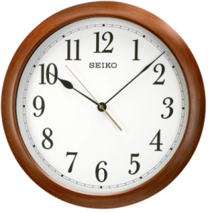 Seiko Large Brown Case With Quiet Sweep Wall Clock QXA598B சீகோ லார்ஜ் பிரவுன் கேஸ் சைலண்ட் ஸ்வீப் சுவர் கடிகாரம் QXA598B