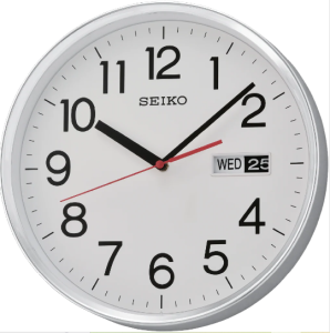 Seiko Day & Date White Dial Wall clock QXF104S சீகோ நாள் & தேதி வெள்ளை டயல் சுவர் கடிகாரம் QXF104S