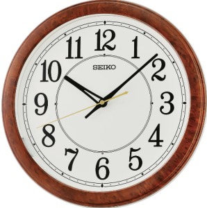 Seiko Brown Wood Pattern LumiBrite hands Wall Clock QXA788B சீகோ பிரவுன் வுட் பேட்டர்ன் லூமிபிரைட் சுவர் கடிகாரம் QXA788B