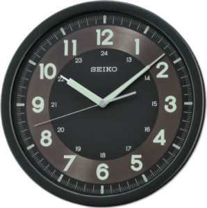 Seiko Black dial with Lumibrite Markers Wall clock QXA628K சீகோ கருப்பு டயல் லுமிப்ரைட் மார்க்கர்களுடன் கூடிய  சுவர் கடிகாரம் QXA628K