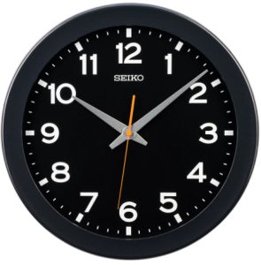 Seiko Black Quiet Sweep Wall Clock QXA835K சீகோ பிளாக் அமைதியான ஸ்வீப் சுவர் கடிகாரம் QXA835K