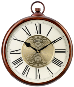 Seiko Classic Patterned Gold Dial Wall Clock QXA837B சீகோ கிளாசிக் பேட்டர்ன்டு கோல்டு டயல் சுவர் கடிகாரம் QXA837B