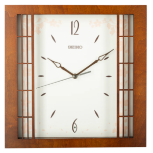 Seiko Cherry Blossom Glass Panel Wall Clock QXA848B  சீகோ செர்ரி ப்ளாசம் கண்ணாடி பேனல் சுவர் கடிகாரம் QXA848B