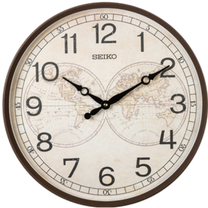 Seiko Large World Map Wall Clock QXA803B சீகோ பெரிய உலக வரைபட சுவர் கடிகாரம் QXA803B